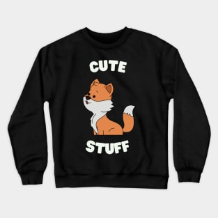 Cute Stuff Fox Furry Eyes Adorable Ears Crewneck Sweatshirt